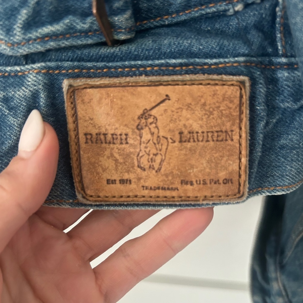 Vintage Polo Western Ralph Lauren Denim Jacket Corduroy Collar USA - Picture 9 of 15